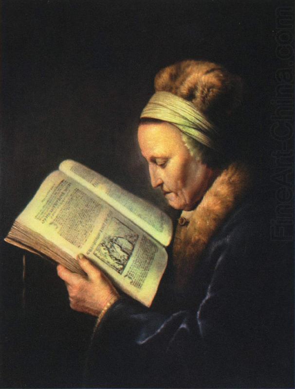 Gerrit Dou Portrait of an old woman reading china oil painting image
